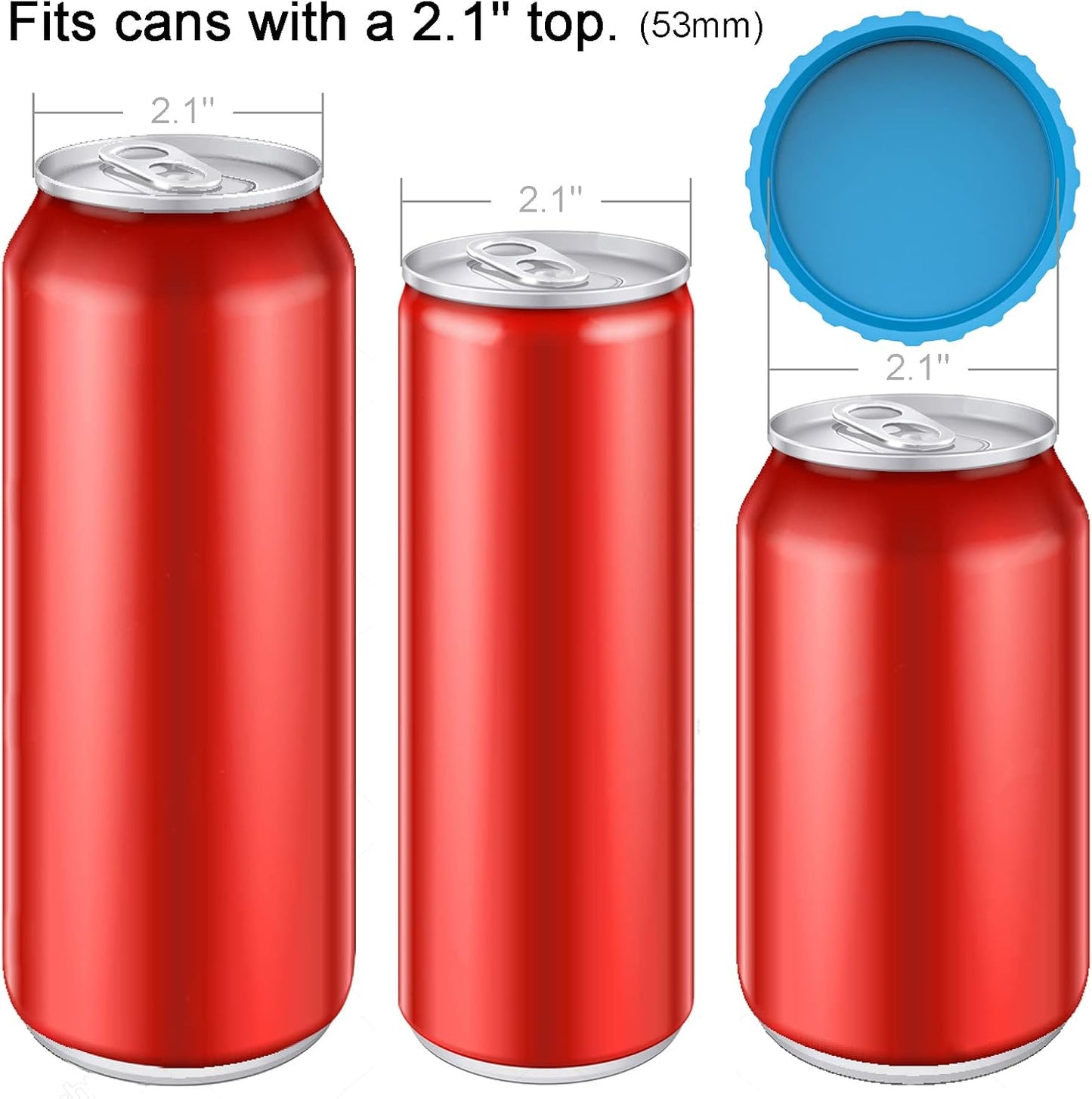 Silicone Soda Can Lids – Can Covers – Can Caps – Can Topper – Can Saver – Can Stopper – Fits Standard Soda Cans (6 Pack, Grey)