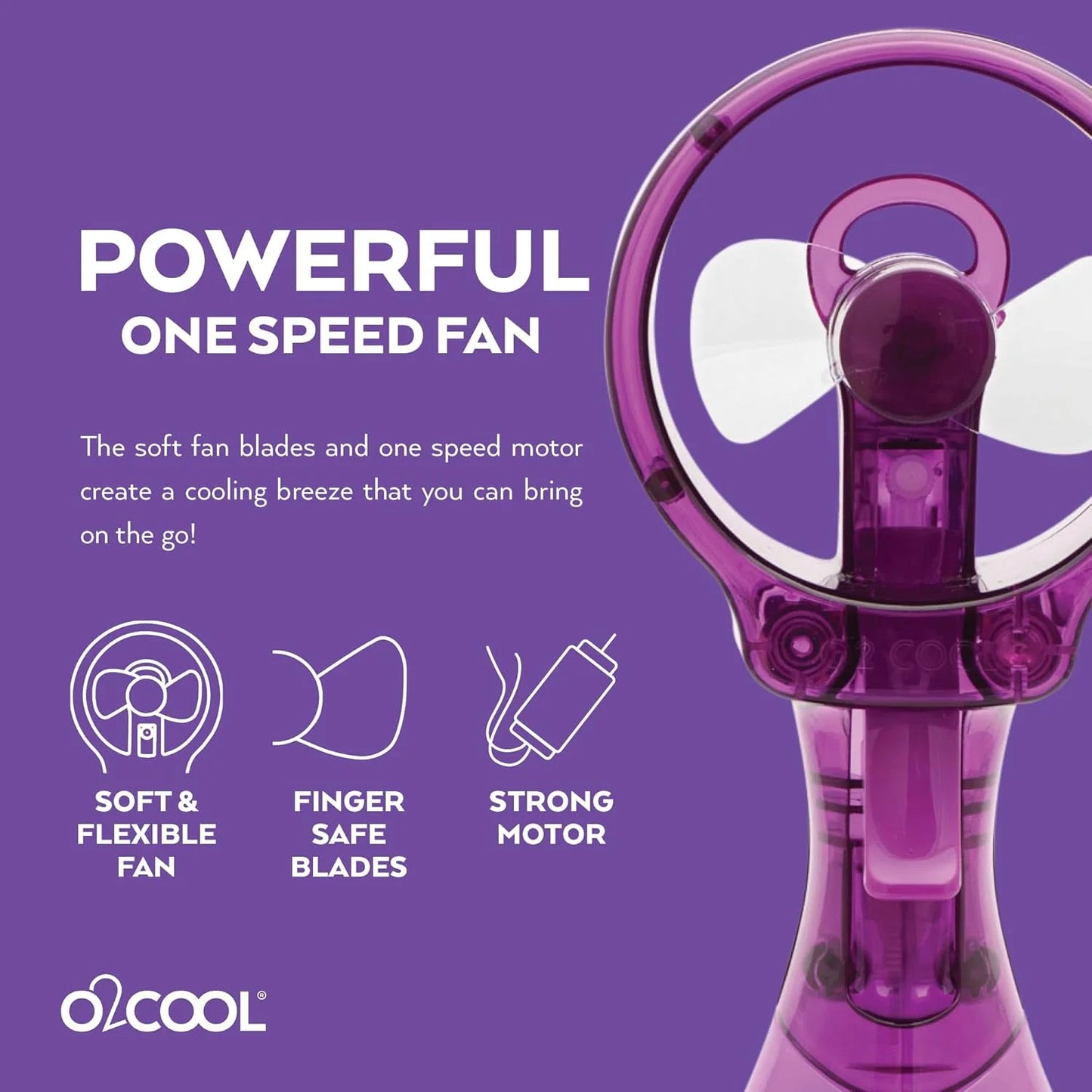 Portable 3.5 Inch Battery-Powered Misting Fan - Personal Cooling in Stylish Purple