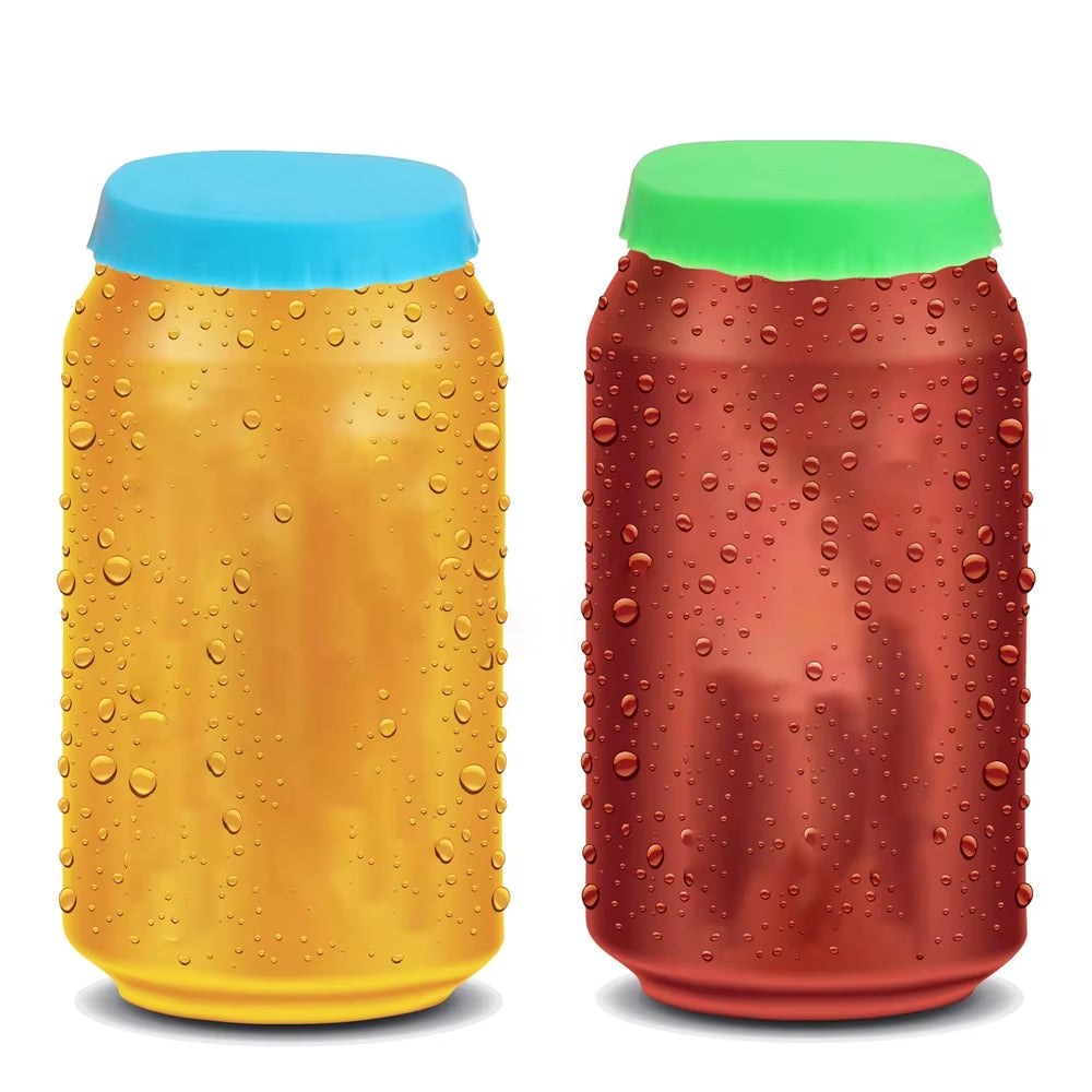 Leak-Proof Reusable Silicone Beverage Can Covers - Protect Your Drinks with Stylish Soda Lid Sealers