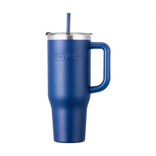 40 Oz Blue Stainless Steel Insulated Water Bottle & Coffee Cup - Perfect for On-the-Go Hydration!